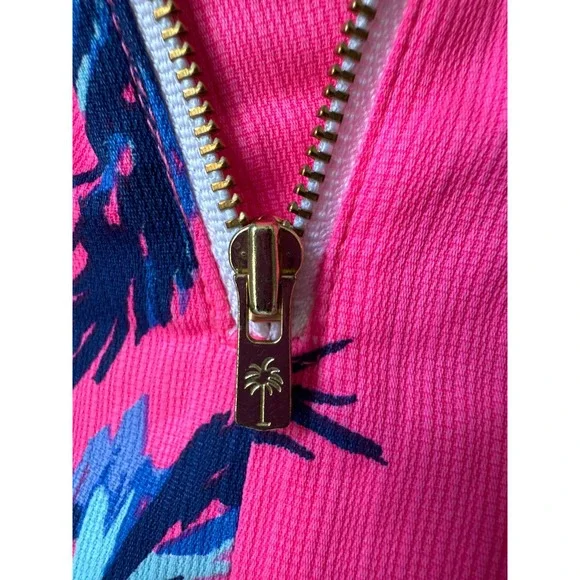 Lilly Pulitzer Cotton Pink with Blue Mini Dress Sz 00 - Picture 6 of 9